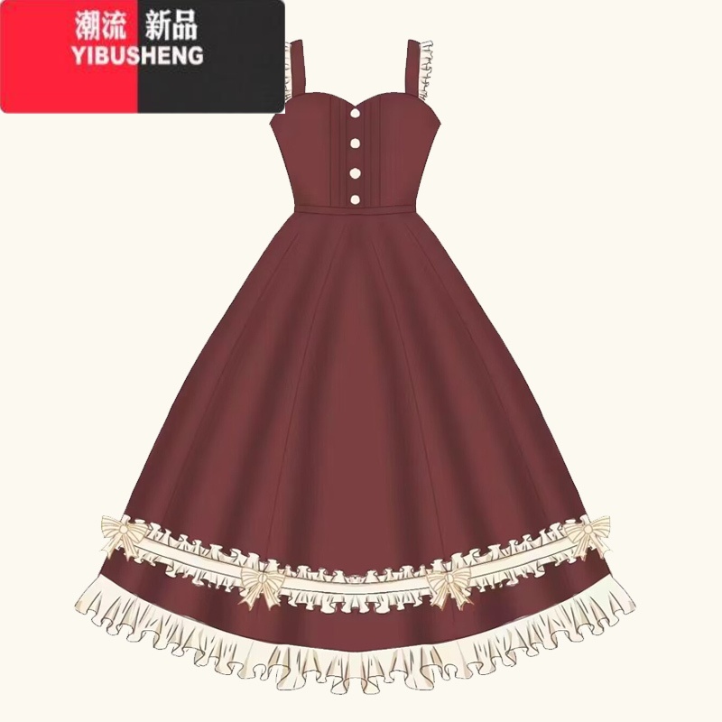 YIBUSHENG花祈梦原创洛丽塔裙子季少女学生甜美学院风连衣裙
