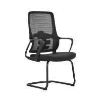 初嘉CJ-7017办公椅弓形椅电脑椅网布学习椅会客网椅 黑框