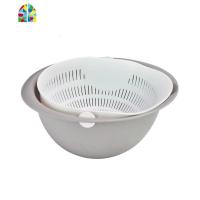 翻转沥水篮厨房用品反转淘菜篮子双层客厅创意塑料果盘菜盆洗菜篮 FENGHOU 北欧灰