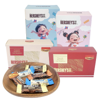 好时牛奶巧克力排块6-8颗红色纸盒装婚庆结婚喜糖满月诞生礼盒装