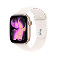 MEVU4CH/B Apple Watch S11 GPS 46毫米玫瑰金色铝金属表壳 淡桃粉色运动型表带-M/L