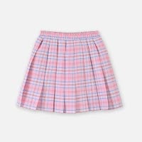 [1件3.5折价:49元]铅笔俱乐部童装2025夏装新款女童半截裙儿童裙子格子中大童百褶裙