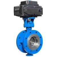 中锦科技 电动法兰蝶阀 D943H金属硬密封法兰蝶阀 DN100 台
