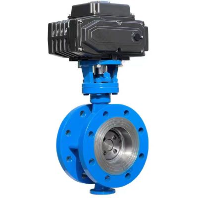中锦科技 电动法兰蝶阀 D943H金属硬密封法兰蝶阀 DN100 台