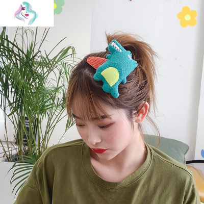 ins网红造型固定发卡洗脸用夹子女可爱恐龙水果刘海发夹少女发饰你那么美4#红造型夹
