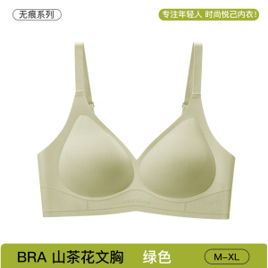 10A抑菌山茶花无痕内衣女小胸聚拢无钢圈软支撑固定杯透气文胸罩