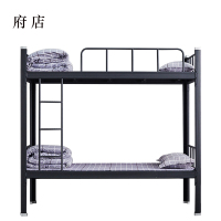 府店铁架床钢木床宿舍床黑色加厚型2000X1000含床板