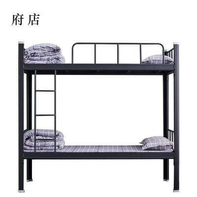 府店铁架床钢木床宿舍床黑色加厚型2000X1000含床板