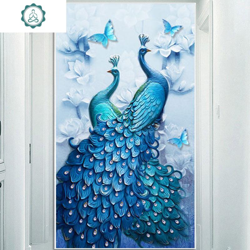 封后2019年新款5d钻石画客厅满钻欧式孔雀点贴砖十字绣贴水晶202 异形