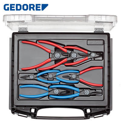吉多瑞(GEDORE)德国吉多瑞gedore卡簧钳内卡外卡弹簧弯头8000A/J直头卡环钳进口 1101-001套装