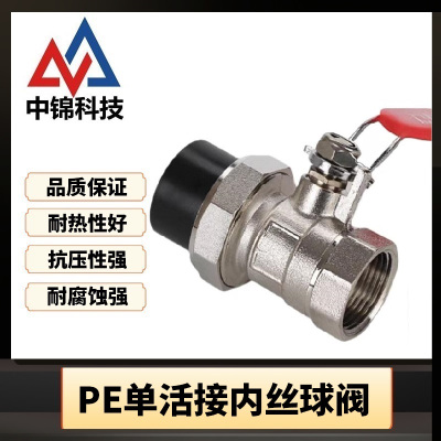 中锦科技 PE单活接球阀 内丝球阀 PE25[6分] 个
