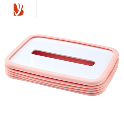 三维工匠硅胶纸巾盒折叠家用餐厅茶几创意抽纸盒简约风琴桌面餐巾纸盒网红 杏桃粉