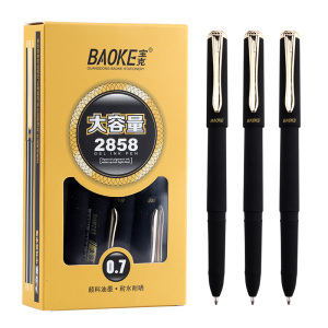宝克(BAOKE)PC2868/PC2858/PC2668中性笔大容量考试用笔商务办公 黑色 12支/盒 1盒