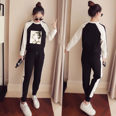 休闲运动套装女2018秋冬新款学院风青少年初中高中学生时尚两件套