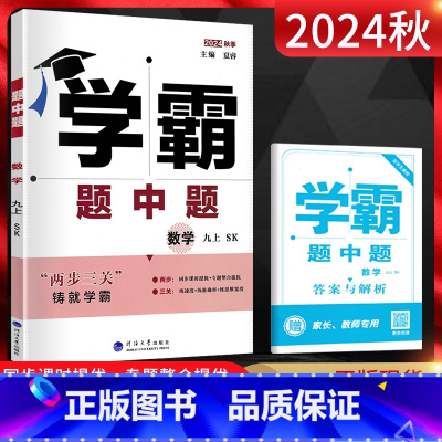 数学苏科版 九年级上 [正版]新版江苏版2024秋学霸题中题九年级上册数学苏科版SK 初三数学练习册苏教版同步提优课