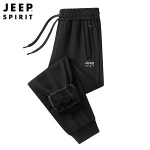 JEEPspirit运动裤男长裤针织冬季束脚休闲卫裤子男士加绒加厚6313