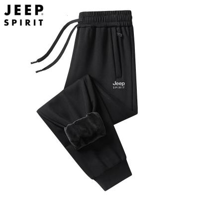 JEEPspirit运动裤男长裤针织冬季束脚休闲卫裤子男士加绒加厚6313