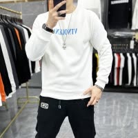卫衣男字母加绒圆领套头修身长袖体恤打底衫上衣潮ins秋冬新欧货