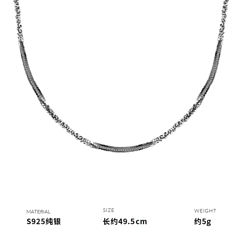 925纯银意大利菜花扭绳链项链女锁骨链颈链轻奢小众2025年