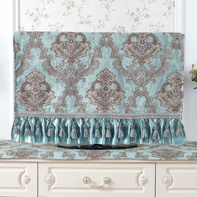 欧式电视盖布米魁55寸电视机罩高档蕾丝防尘罩家用65寸保护罩家居布安妮电视机罩吊穗款47-50寸（116*67cm）