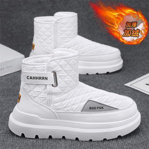 时尚冬季新款雪地靴男士棉鞋保暖魔术贴加绒加厚男鞋棉靴子