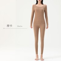 德绒无痕保暖内衣女士秋冬季加绒加厚自发热恒温打底秋衣秋裤套装