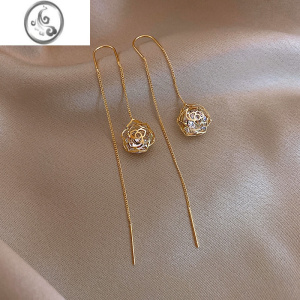 JiMi耳线女长流苏耳环2023年新款潮网红耳钉925银银银针耳饰气质耳坠 均色