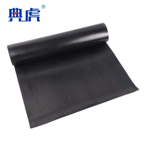 典虎 绝缘橡胶板 黑色条纹10mm*1m*10m 卷
