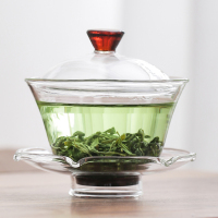 MULTIPOTENT功夫茶具三才盖碗泡茶碗玻璃莲花钻石盖碗