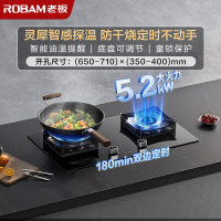老板(ROBAM) 钢化玻璃燃气灶 5.2kW大火力 单灶具 双眼灶 燃气灶嵌入式 天然气灶51B0A