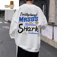 YANXUins潮牌涂鸦美式宽松卫衣男款vintage男装无帽复古圆领上衣服