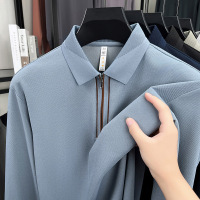 新款长袖T恤男士秋季新款拉链休闲简约半袖上衣