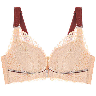 639215前扣撞色美背文胸聚拢无钢圈性感薄款大码收副乳胸罩品牌