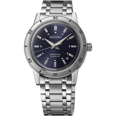 SEIKO/精工 男士手表 Presage Style 60年代不锈钢蓝盘时尚休闲自动机械男表