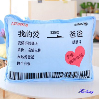 瑞仕兹实用送爸爸抖音同款火车票抱枕靠垫夏凉被送爸爸妈妈老公婆温馨礼品男女友情人节七夕女生日创意个性礼物