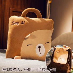 美帮汇汽车抱枕被子两用夏凉被午睡毯子午休枕头办公室儿童女生