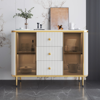 欧梵森 意式轻奢岩板餐边柜现代简约家用多功能智能感应灯置物柜厨房储物柜子酒柜靠墙茶水柜餐厅边柜