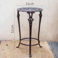 美帮汇铸铁花盆架 置物架轻奢欧式巴洛克装饰摆件杂货花园户外庭院 铸铁花架(51cm)