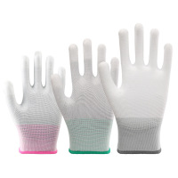 匹牧 PM-ST-G054 防静电手套 尼龙浸胶白pu涂指 M码A1 12双/打 单位:双(单双不发货)