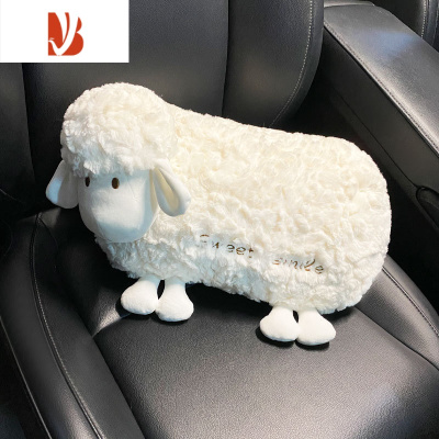 三维工匠可爱小羊车载纸巾盒汽车用创意卡通遮阳板车内扶手箱多纸抽盒 小羊腰靠单个