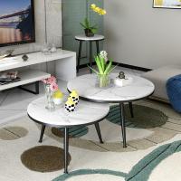 北欧ins圆形大理石茶几简约现代轻奢客厅小户型茶桌铁艺边几组合