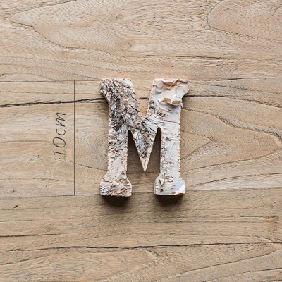 美帮汇原木装饰字母 白桦木树皮摆件墙饰 道具DIY北欧ZAKKA 桦M