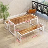 苏宁 金菲罗格 办公家具 户外休闲实木松木桌椅组合颜色备注 1.2米桌子+2凳子