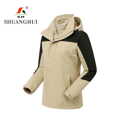 双惠男女款冲锋衣上衣SHL3308,防水面料,抓绒内胆,多色可选S-4XL