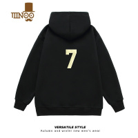 YANXU连帽黑色卫衣男款早秋男士外套硬挺美式大码男生衣服潮牌
