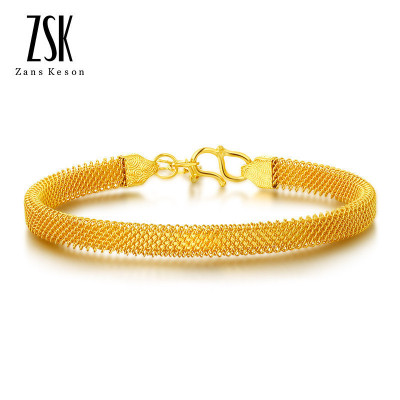 ZSK珠宝黄金手镯女密丝系列999足金镯子女款简约大气黄金手环手链（计价）12.88克/链长16+2.5CM工费300-
