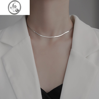 JiMi925银银蛇骨项链女2023年新款夏高级感ins冷淡风素链小众锁骨颈链