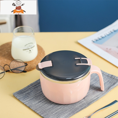 304不锈钢保温饭盒便当盒上班族带盖碗学生单个圆形成人饭缸便携 粉色 敬平