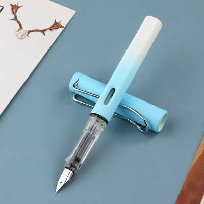 英雄(HERO) 钢笔359B 渐变色EF尖 学生练字三年级男女生礼物(含6支墨囊)