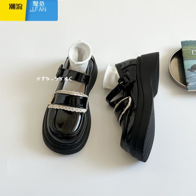 聚范厚底蕾丝JK玛丽珍乐福鞋女2024新款百搭复古圆头英伦风学生小皮鞋